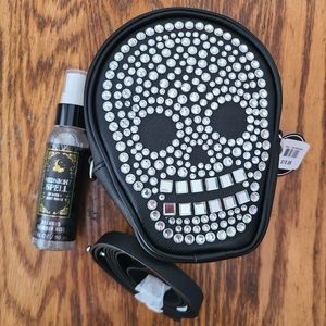🛍BOGO 50%💀👃NWT‼️Bath & Body Work Blingy Skull Cross Body Bag w/ Shimmer Mist